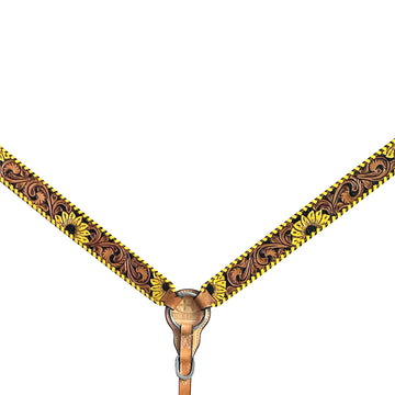 Bar H Equine American Leather Horse Saddle Tack One Ear Headstall | Breast Collar Browband Wither Strap Set BER255